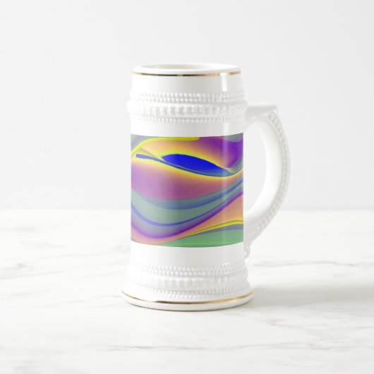 Die Magie des Sommers , Abstrakte 3D-Kunst Bierglas (VorderseiteRechts)