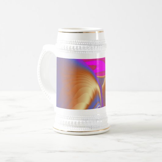 Die Magie des Sommers , Abstrakte 3D-Kunst Bierglas (Vorderseite Links)