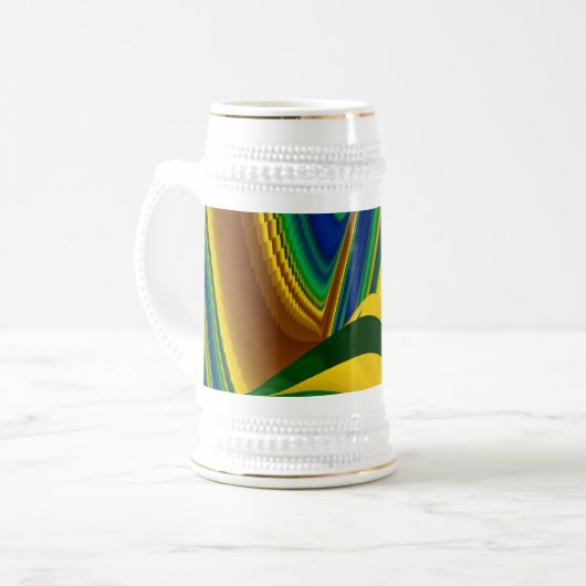 Die Magie des Sommers , Abstrakte 3D-Kunst Bierglas (Vorderseite Links)