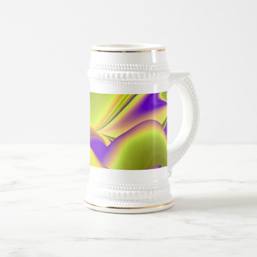 Die Magie des Sommers , Abstrakte 3D-Kunst Bierglas (VorderseiteRechts)