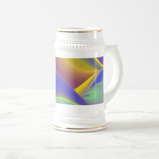 Die Magie des Sommers , Abstrakte 3D-Kunst Bierglas (VorderseiteRechts)