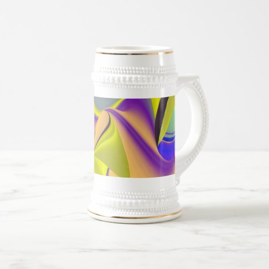 Die Magie des Sommers , Abstrakte 3D-Kunst Bierglas (VorderseiteRechts)