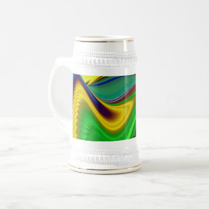 Die Magie des Sommers , Abstrakte 3D-Kunst Bierglas