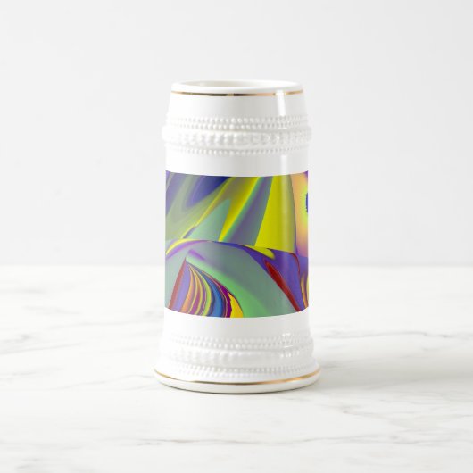 Die Magie des Sommers , Abstrakte 3D-Kunst Bierglas (Mittel)