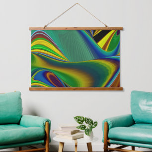 Die Magie des Sommers , Abstrakte 3D-Kunst Wandteppich Mit Holzrahmen