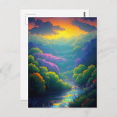 Die Magie des Waldes in der Abenddämmerung Postkarte (Vorne/Hinten)