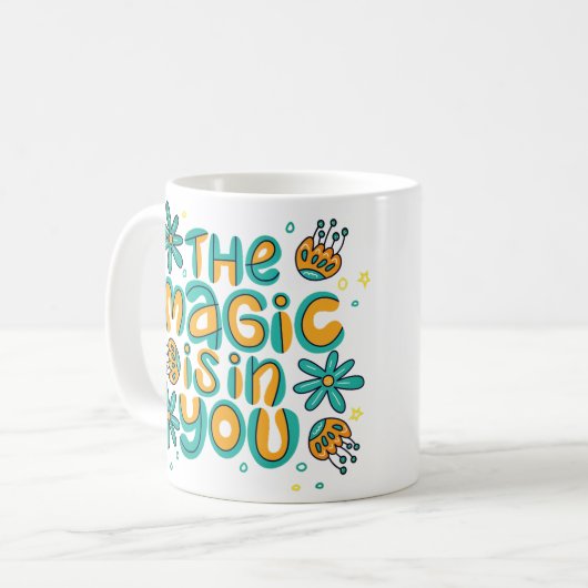 Die Magie liegt in deiner Combo-Tasse Kaffeetasse (Vorderseite Links)