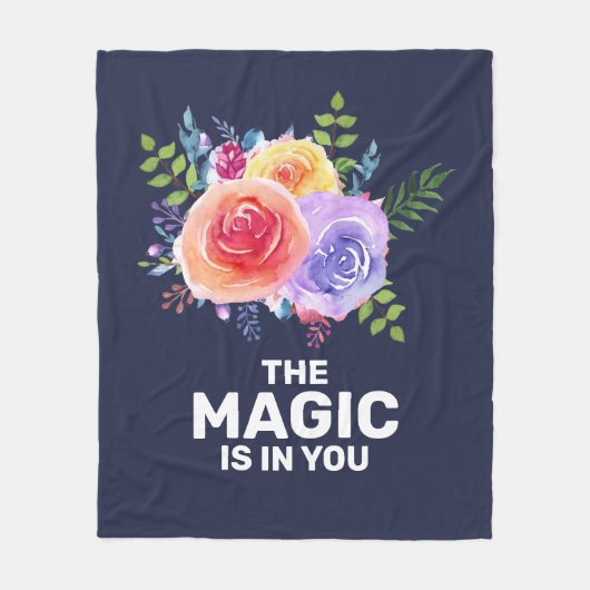 Die Magie steckt in einem inspirierenden Blumendes Fleecedecke (Vorderseite)