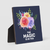 Die Magie steckt in einem inspirierenden Blumendes Fotoplatte (Vorderseite)