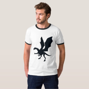 Die Magie verkörpern: Fantasie der Drachen-Silhoue T-Shirt