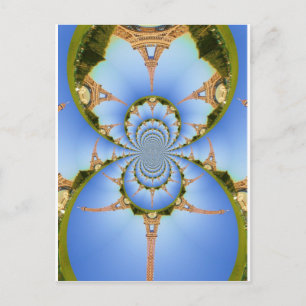 Die Magie von Paris: Geometrisches Eiffelturm-Desi Postkarte