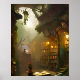 Die magische Buchhandlung Fantasy Art Poster