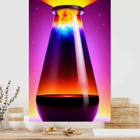 Die magische Flasche | Lavalampe | Gradient | AI Poster (Küche)