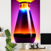 Die magische Flasche | Lavalampe | Gradient | AI Poster (Heimbüro)