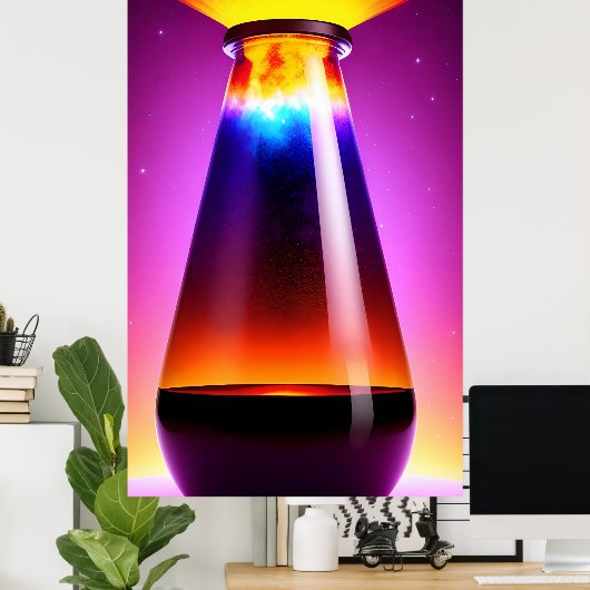 Die magische Flasche | Lavalampe | Gradient | AI Poster (Heimbüro)