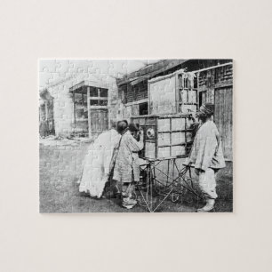 Die magische Laterne, c.1870 (b/w Foto) Puzzle