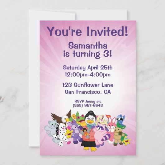 Die magische Welt von Webkinz Einladung (Vorderseite)