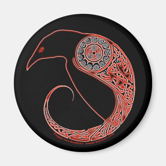 Die Magnete der Morrigan Raven Celtic Knüpfarbeit Magnet (Vorne)