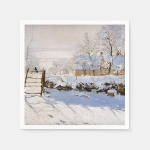 Die Magpie, Monet berühmte Malerei Serviette