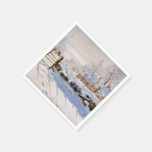 Die Magpie, Monet berühmte Malerei Serviette (Ecke)