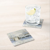 Die Magpie, Monet Rechteckiger Pappuntersetzer (Vor Ort)