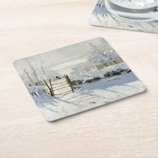 Die Magpie, Monet Rechteckiger Pappuntersetzer (angewinkelt)