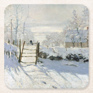 Die Magpie, Monet Rechteckiger Pappuntersetzer