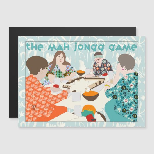 Die Mah Jongg Game Magnet Card (Vorne/Hinten)