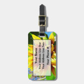 Die Mähnen-Sonnenblume-Gepäckanhänger des Löwes Gepäckanhänger (Vorderseite vertikal)