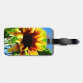 Die Mähnen-Sonnenblume-Gepäckanhänger des Löwes Gepäckanhänger (Rückseite horizontal)