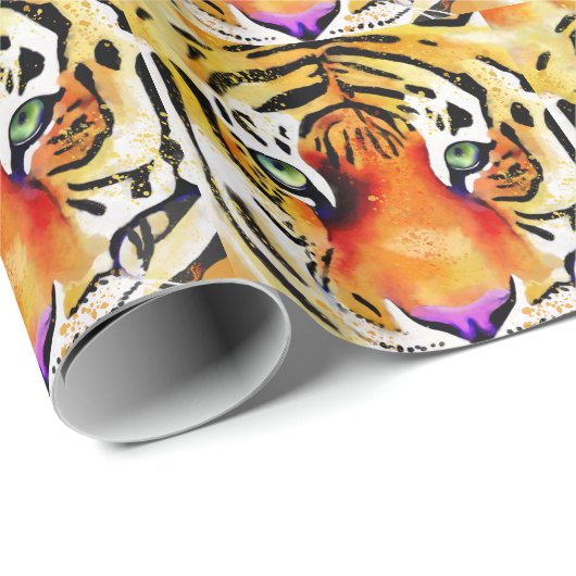 Die Majestät erobern: Ein Tigerblick Geschenkpapier (Rolleneckpunkt)