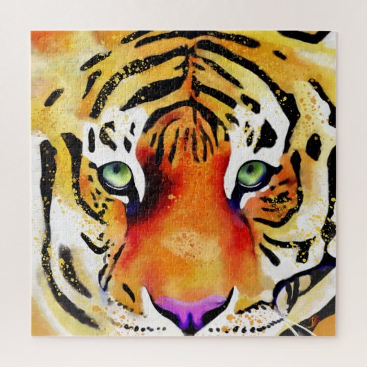 Die Majestät erobern: Ein Tigerblick Puzzle (Vertikal)