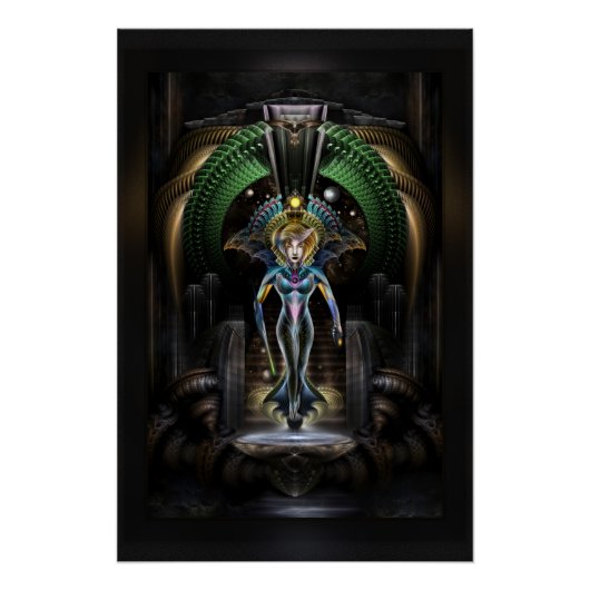 Die Majestät von Trilia Fraktal Fantasy Portrait B Poster (Vorderseite)