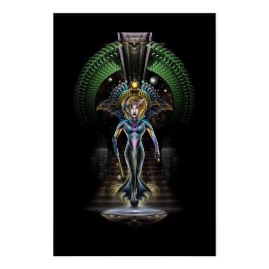 Die Majestät von Trilia Fraktal Fantasy Portrait B Poster (Vorderseite)