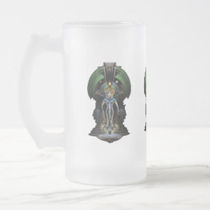 Die Majestät von Trilia Fraktal Fantasy Portrait Mattglas Bierglas