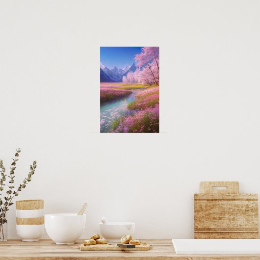 Die majestätische Ruhe der zarten Touch der Natur Poster (Küche)