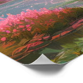 Die majestätische Schönheit eines rauschenden Flus Poster (Ecke)