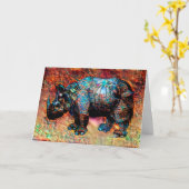 Die majestätischen Rhinozeros Karte (Gelbe Blume)