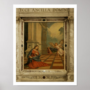 Die Malchiostro Ankündigung, c.1520 (Öl auf Platte Poster