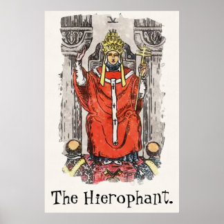 Die Malerei der Hierophant Major Arcana Tarot Card Poster