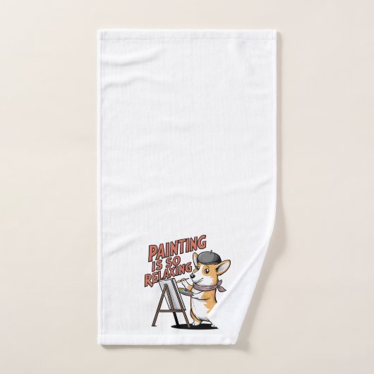 Die Malerei ist so entspannend, Corgi Kunsthandtuc Handtuch (Handtuch)