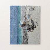 Die Malerin am Strand Barbados. Puzzle (Vertikal)