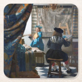 Die Malkunst Johannes Vermeer, 1666-1667 Rechteckiger Pappuntersetzer (Vorderseite)