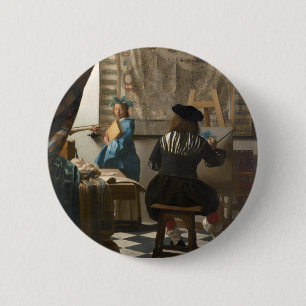 Die Malkunst von Johannes Vermeer Button
