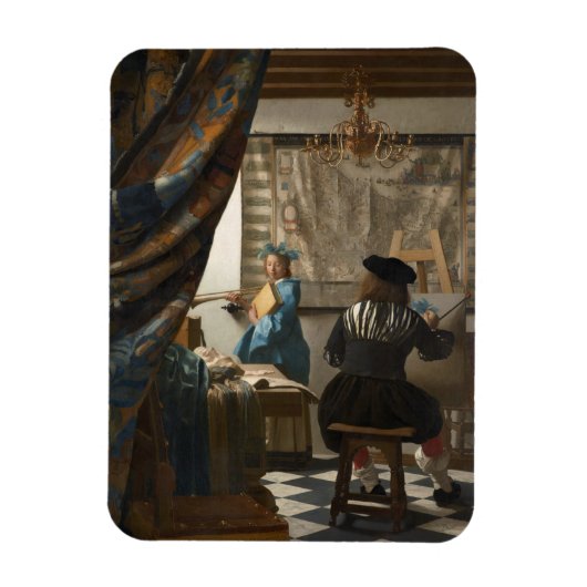 Die Malkunst von Johannes Vermeer Magnet (Vertikal)