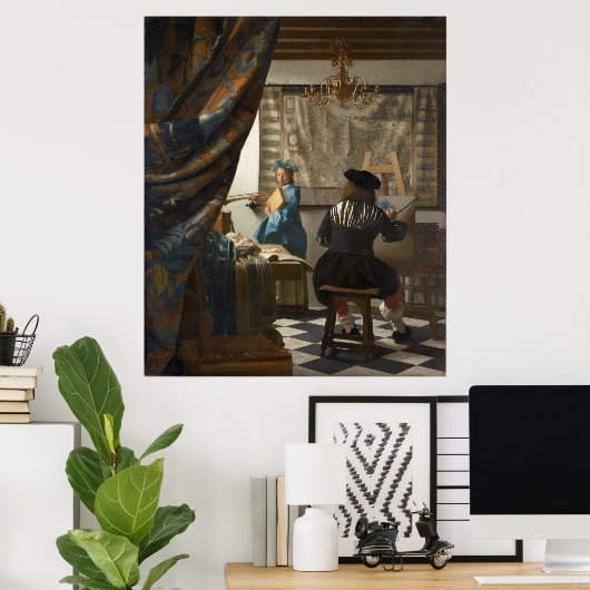 Die Malkunst von Johannes Vermeer Poster (Heimbüro)
