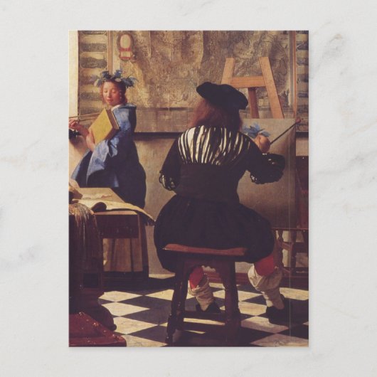 Die Malkunst von Johannes Vermeer Postkarte (Vorderseite)