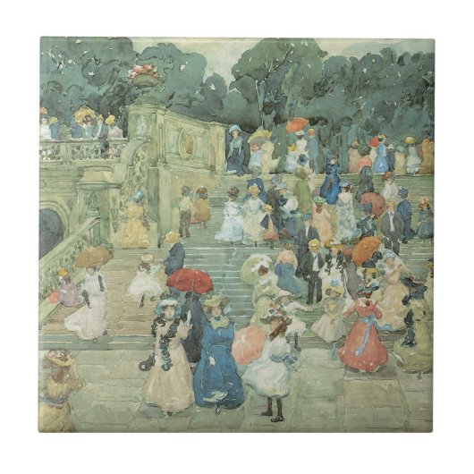 Die Mall, Central Park by Maurice Prendergast Fliese (Vorderseite)
