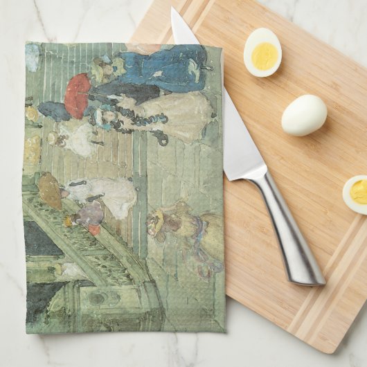 Die Mall, Central Park by Maurice Prendergast Küchentuch (Viertel Falte)