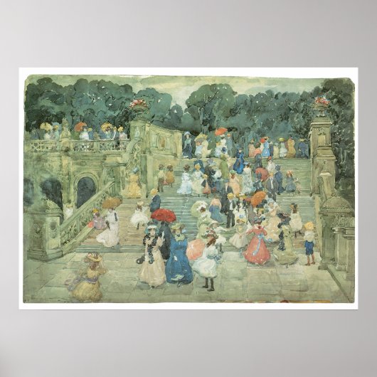 Die Mall, Central Park by Maurice Prendergast Poster (Vorne)